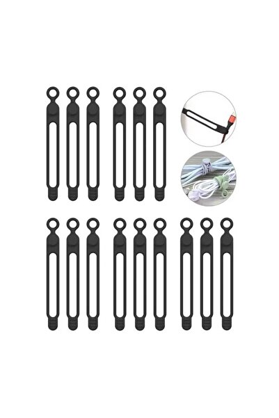Choice10 15 قطعة من روابط الكابلات المصنوعة من السيليكون باللون الأسود، منظم ...