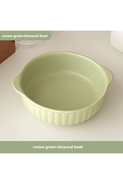choice2 matcha green Dual-Handle Large-Capacity Ceramic Bowl, Microwave & Ove...