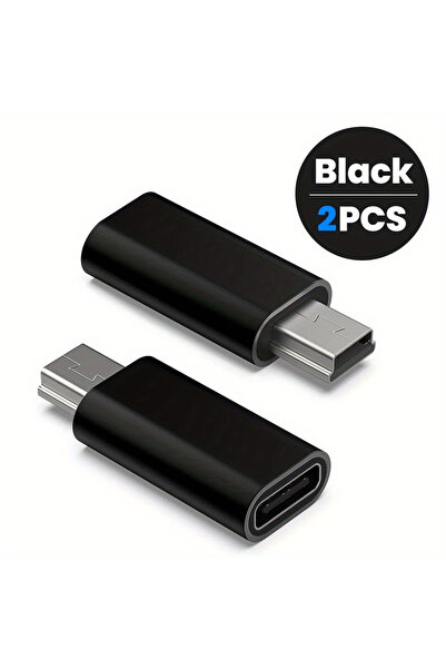 Choice1 محول USB صغير إلى Type C أسود اللون، قطعتان، موصل ذكر إلى أنثى بـ 5 د...