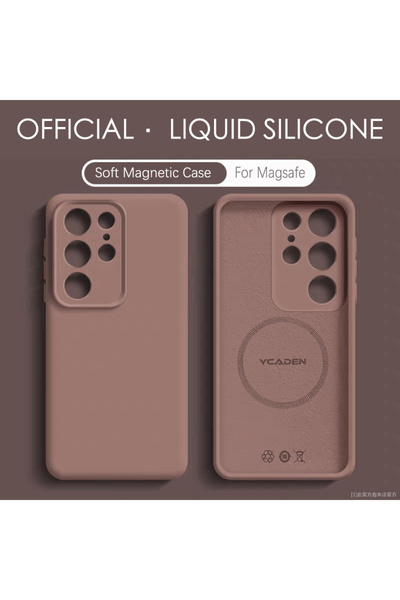 Choice58 جراب سيليكون سائل مغناطيسي للشحن اللاسلكي من كاقي، متوافق مع هواتف س...