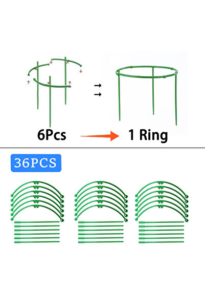 Choice3 36Pcs Plant Support Stakes Semicircle Trellis for Potted Plants Bai V...