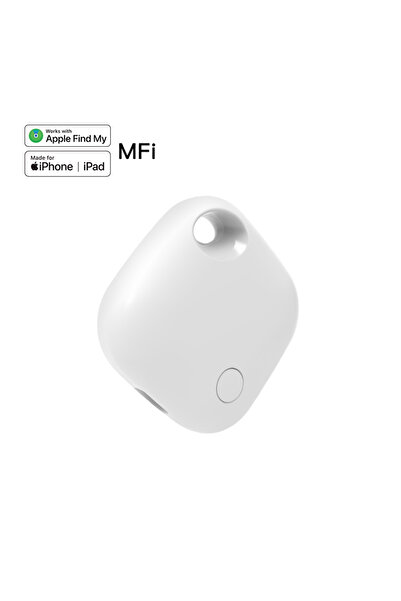 Choice 1pc WHITE Recharageable GPS Tracker for iPhones Tag Work With Find My ...