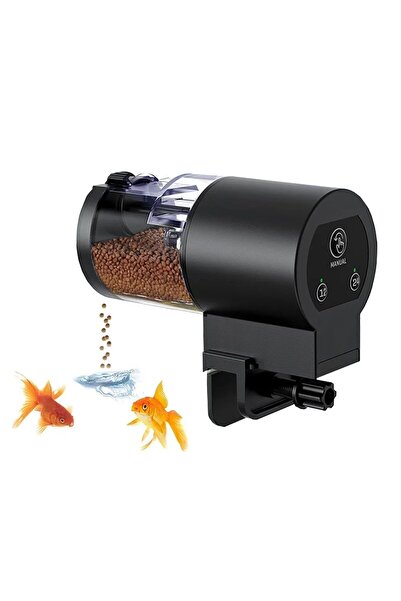Choice مغذي أسماك أوتوماتيكي أسود اللون، سعة 100 مل، يعمل بالبطارية، مزود بمؤ...