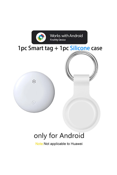 Choice1 جهاز تتبع بلوتوث أبيض اللون مع سلسلة مفاتيح لأجهزة أندرويد (أندرويد ف...