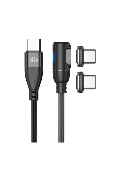 Choice4 كابل بيانات للهواتف المحمولة أسود بطول متر واحد، مزود بمنفذي Type-C، ...