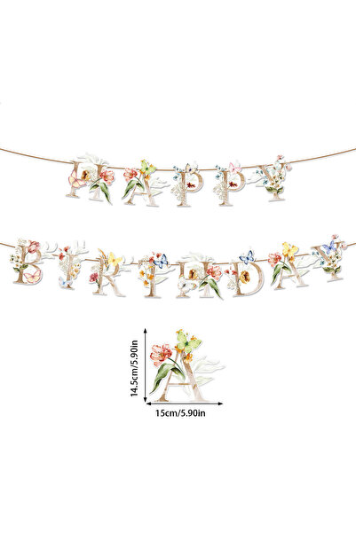 Choice4 لافتة واحدة، لافتة عيد ميلاد سعيد بتصميم فراشة ربيعية وأزهار، زينة مع...