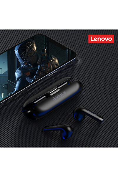 Choice سماعات لينوفو TW60 الأصلية السوداء بتقنية بلوتوث V5.3، بتصميم خارجي مميز.
