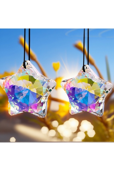 Choice قطعتان من زينة النوافذ المعلقة على شكل موشور زجاجي، زينة معلقة للحديقة...