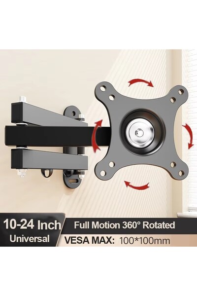 Choice1 10-24 inch Universal Adjustable TV Wall Mount Bracket Universal Rotat...