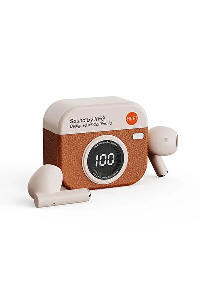 choice2 سماعات رأس لاسلكية Orange Q86 بتقنية بلوتوث 5.3، شاشة LED رقمية لمستو...