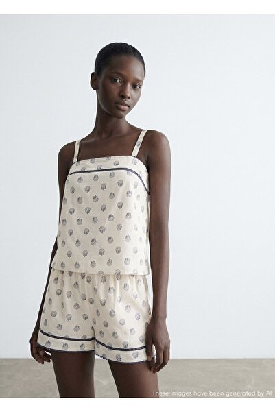 Mango Teen Desenli şort pijama