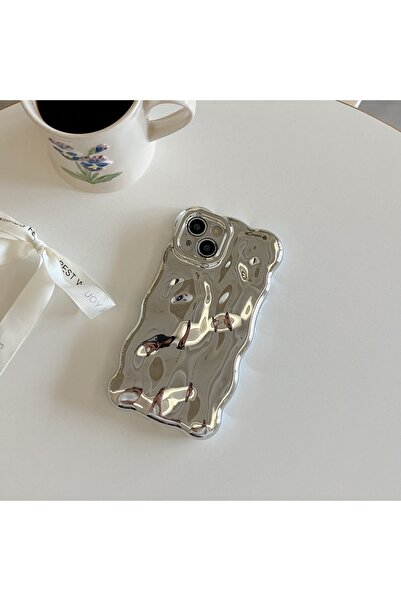 Choice غطاء هاتف آيفون 16 برو TPU باللون الفضي الأنيق بتصميم ثلاثي الأبعاد مع...