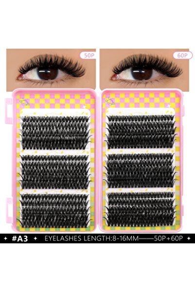 Choice4 DH-A3 فيلترينيه 600 قطعة من الرموش العنقودية الفردية، كثيفة ورقيقة، أ...