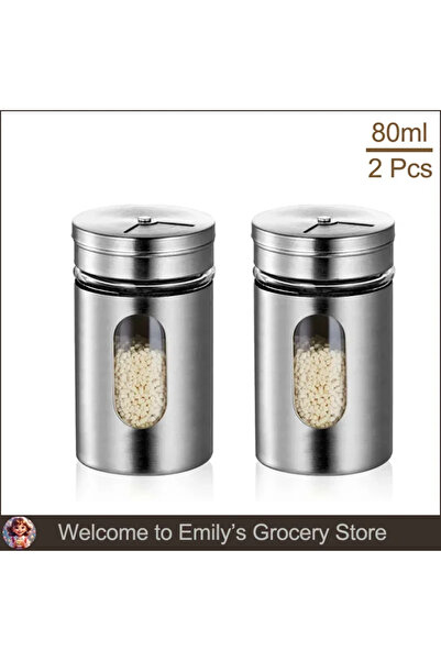 Choice3 2 pcs Stainless Steel Shaker Seasoning Cans Rotate Camping Barbecue J...