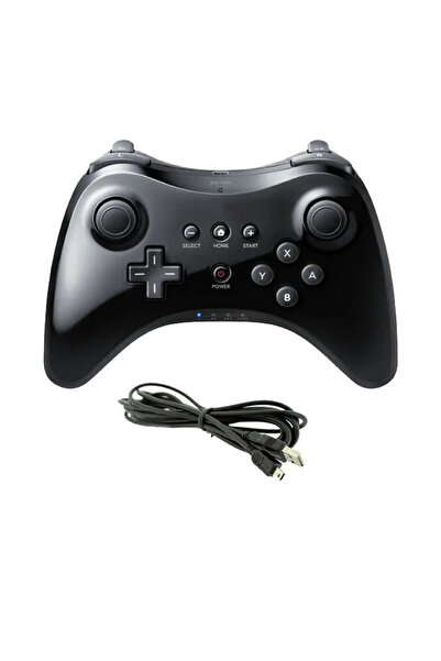 Choice1 وحدة تحكم لاسلكية كلاسيكية سوداء اللون لجهاز نينتندو وي يو برو مع كاب...