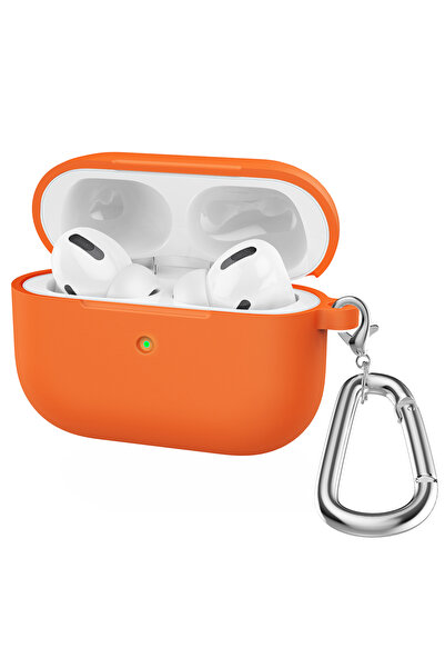 Choice15 غطاء سيليكون برتقالي اللون لسماعات AirPods Pro، غطاء بلوتوث مزود بخط...