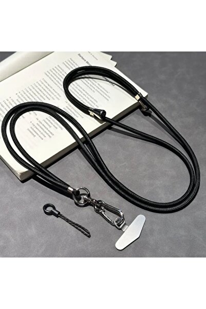 Choice9 حبل تعليق هاتف قابل للتعديل عالمي من بوليستر /النايلون الأسود، قابل ل...