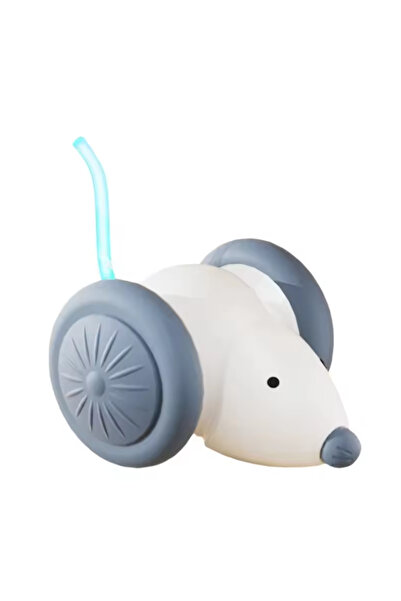 Choice لعبة سيارة فأر كهربائية بيضاء للحيوانات الأليفة، لعبة تفاعلية للقطط، ق...