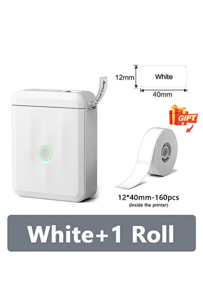 Choice8 طابعة Niimbot D110 اللاسلكية الصغيرة المحمولة، لون أبيض، لفة واحدة، ط...