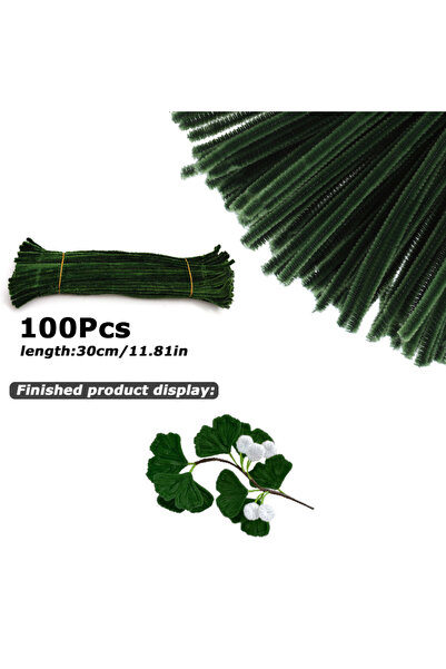 Choice15 30cm x 0.6cm Green4 100Pcs 30cm Colors Chenille Stem Twisted Rod Iro...