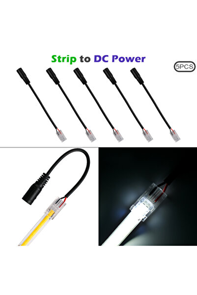 Choice12 10mm 2pin IP20 IP65 Strip to DC 5pcs 8mm 10mm 2pin COB LED Strip Con...