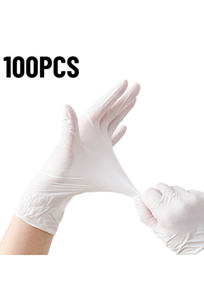 Choice1 قفازات تنظيف بيضاء من النتريل، مقاس S، 100 قطعة، 10/30/50/100 قطعة، ق...