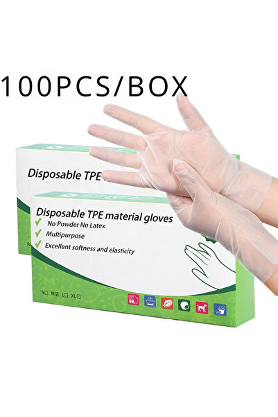 Choice1 100 قطعة من قفازات TPE للاستخدام مرة واحدة، خالية من البودرة واللاتكس...