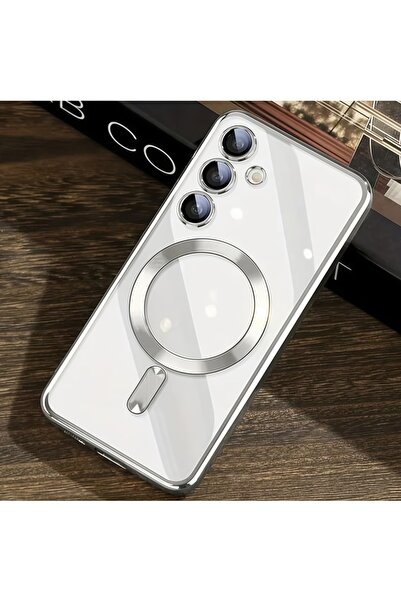Choice3 غطاء حماية فاخر شفاف مطلي باللون الفضي لكاميرا هاتف Galaxy S25 FE، مص...