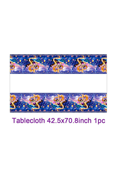 Choice23 طقم أدوات مفرش طاولة آخر، قطعة واحدة، بتصميم ديزني رابونزيل، لتزيين ...