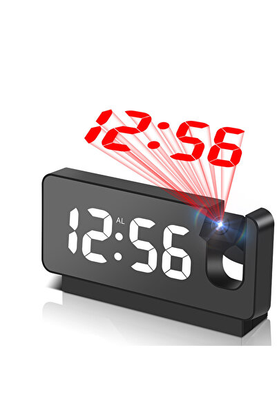Choice black Projection Alarm Clk LED Digital Clk Temperature Display Bedside...