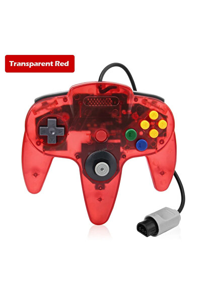 Choice4 Transparent Red NEW 8 Colors Wired Gamepad For N64 Cole Joypad Contro...