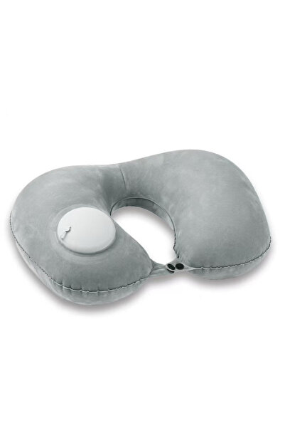 Choice1 GRAY Press Inflatable U-Shape Neck Pillow, 30-Second Fast Inflation P...