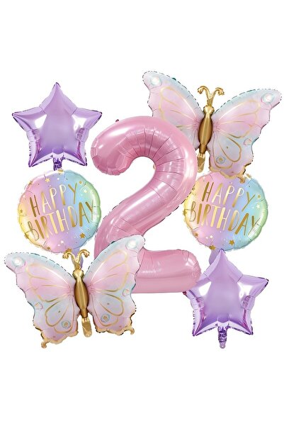 Choice4 مجموعة أخرى مكونة من 7 قطع من كرات الفراشات الوردية والأرقام - مثالية...