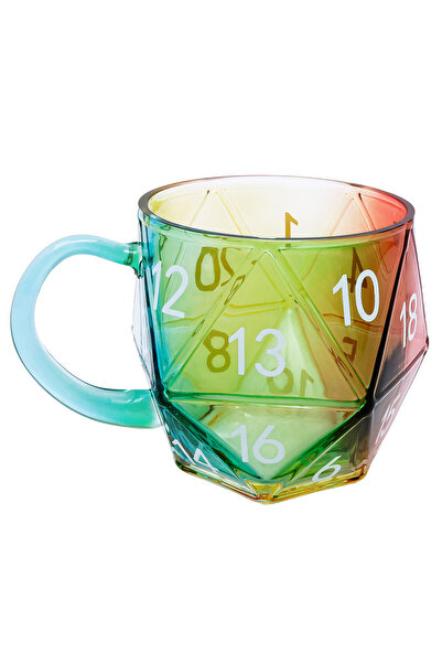 Choice كوب قهوة ملون على شكل نرد متعدد الأوجه، سعة 350 مل/11.8 أونصة، مزود بم...