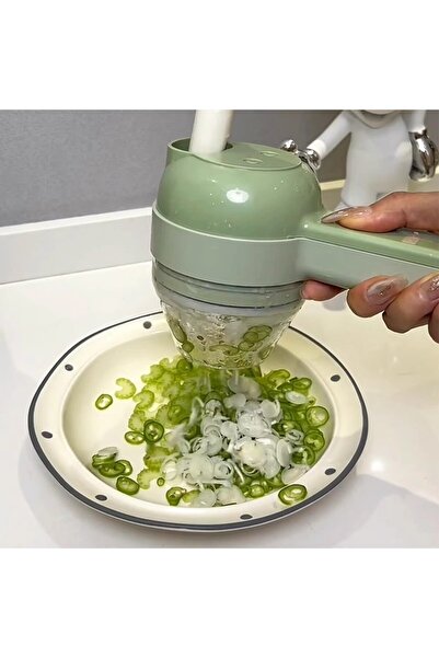 Choice قطاعة خضراوات كهربائية 4 في 1، مقشرة ومقطعة طعام، هراسة ثوم لاسلكية مح...