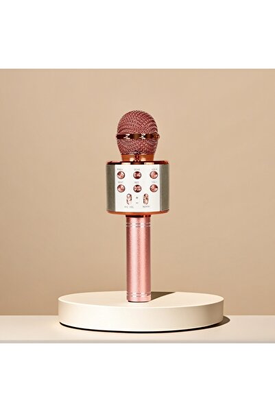 Choice4 ميكروفون كاريوكي من دوتريو باللون الذهبي الوردي للأطفال والكبار، مزود...