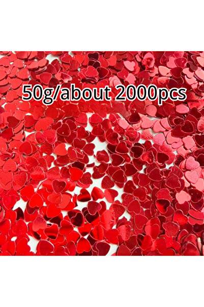 Choice 2000 قطعة من زهور ورقية على شكل قلب باللون الأحمر الوردي، مقاس 0.55 سم...