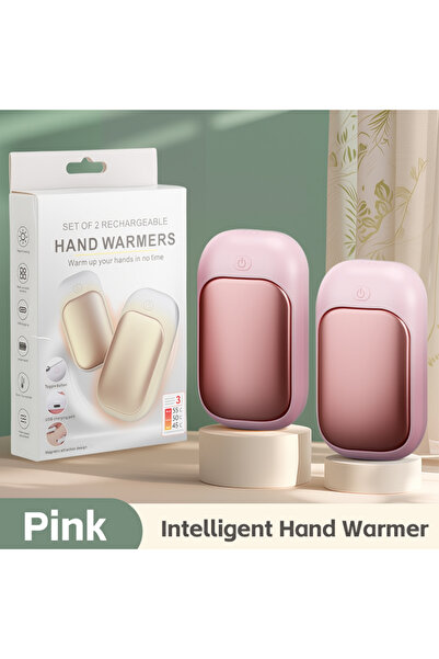 Choice مدفأة يدوية مزدوجة محمولة باللون الوردي، مصنوعة من مواد عالية الجودة، ...