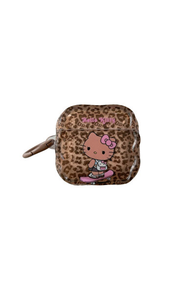 Choice3 جراب سماعات أذن مطبوع بنقشة الفهد اللطيف من سانريو هيلو كيتي، متوافق ...