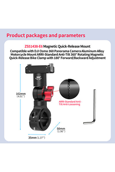 choice2 حامل كاميرا عالمي للدراجات النارية الكهربائية، مصنوع من الألومنيوم، م...