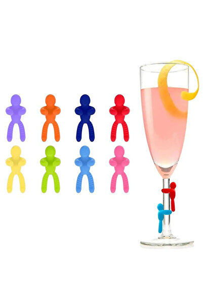 choice2 ٨ قطع من علامات النبيذ الشخصية للأكواب، علامات أكواب نبيذ سيليكون قاب...