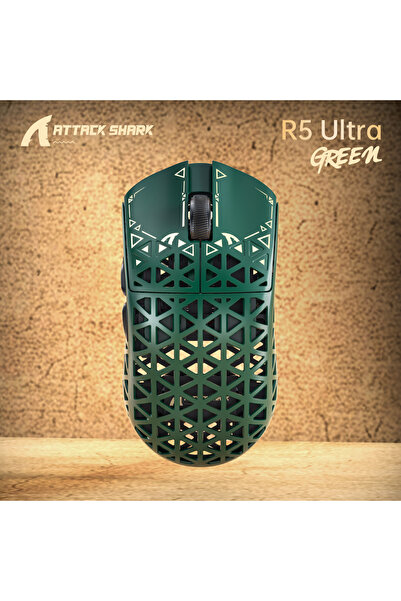 choice2 ماوس الألعاب اللاسلكي الأخضر ATTACK SHARK R5 ULTRA - معدل استجابة 8K،...