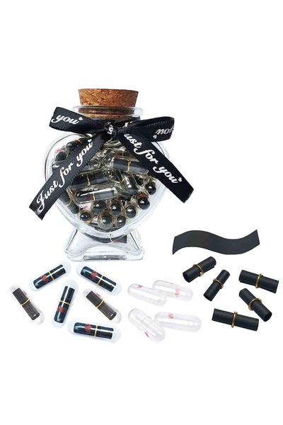 Choice مجموعة من 52 قطعة من زجاجات التمني البلاستيكية على شكل كبسولات، زجاجات...