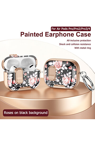 Choice5 جراب شفاف مزين بالزهور لسماعات AirPods Pro 2 (XFDZ0062454) متوافق مع ...