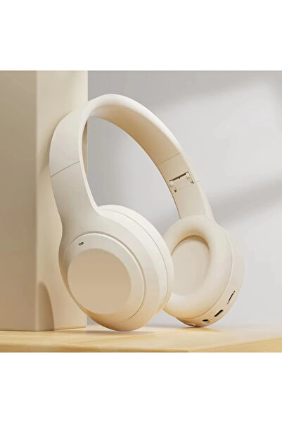 Choice سماعات رأس لاسلكية M5 بتقنية بلوتوث 5.3، لون بيج، ستيريو عالي الدقة، ع...