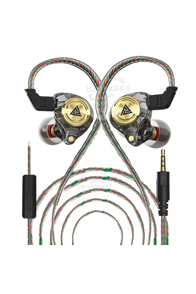 Choice6 سماعات رأس بلاك مايك QKZ 15D للصوت المحيطي الديناميكي داخل الأذن، سما...