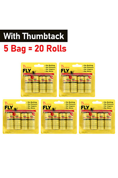 Choice8 5 أكياس من 4 إلى 40 لفة من ورق لاصق قوي لصيد الحشرات الطائرة والبعوض ...