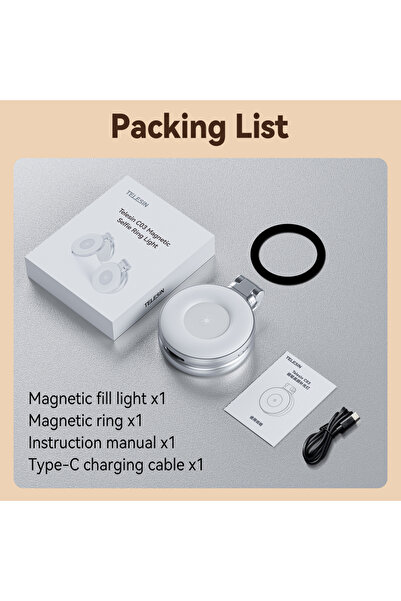 Choice إضاءة تعبئة مغناطيسية صغيرة من تيليسين، إضاءة سيلفي بثلاثة أوضاع سطوع ...