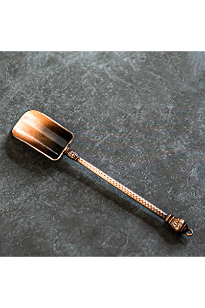 Choice ملعقة شاي مصنوعة من سبيكة النحاس الأحمر، مزينة بنقشة سحابية عتيقة، أدا...