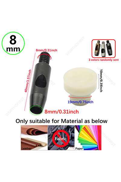 Choice6 YKJMJ-Punch01-8.0mm قطعة واحدة/عبوة، قوالب تخريم معدنية 2-14 مم لآلة ...